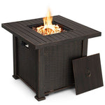  - 30 Inch 50000 BTU Square Propane Gas Fire Pit Table with Table Cover - Outdoor Style Company