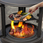  - 30 Inch Outdoor Fire Pit Chiminea with Grill for Garden BBQ - Outdoor Style Company