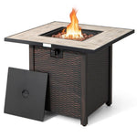  - 30 Inch Square Propane Gas Fire Pit Table Ceramic Tabletop - Outdoor Style Company