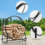  - 30 - Inch Tubular Steel Log Hoop Firewood Storage Rack - Outdoor Style Company