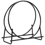  - 30 - Inch Tubular Steel Log Hoop Firewood Storage Rack - Outdoor Style Company