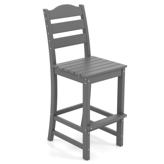  - 30 Inches Counter Height HDPE Bar Stool with Backrest and Footrest - Outdoor Style Company