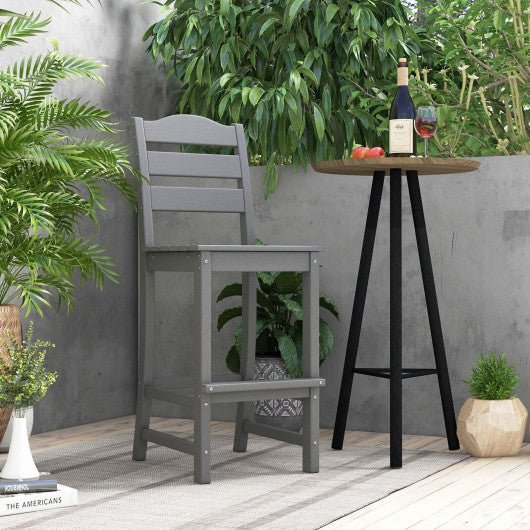  - 30 Inches Counter Height HDPE Bar Stool with Backrest and Footrest - Outdoor Style Company