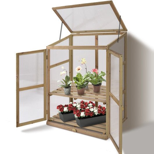  - 30 x 22 x 43 Inch Garden Portable Wooden Greenhouse - Outdoor Style Company