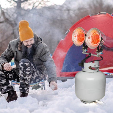  - 30000 BTU Dual Head Tank Top Outdoor Heater with 2 Burners - Outdoor Style Company