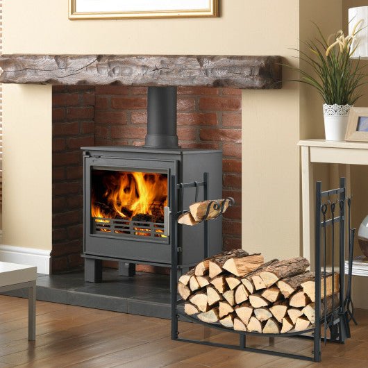  - 30/36 Inch Fireplace Log Holder with Kindling Holders and Shovel - Outdoor Style Company