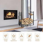  - 30/36 Inch Fireplace Log Holder with Kindling Holders and Shovel - Outdoor Style Company