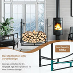  - 30/36 Inch Fireplace Log Holder with Kindling Holders and Shovel - Outdoor Style Company