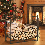  - 30/36 Inch Fireplace Log Holder with Kindling Holders and Shovel - Outdoor Style Company