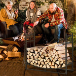  - 30/36 Inch Fireplace Log Holder with Kindling Holders and Shovel - Outdoor Style Company