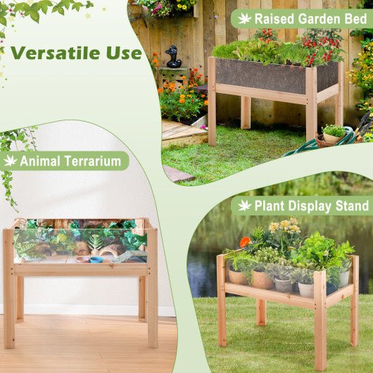  - 30/47 Inch Wooden Raised Garden Bed - Outdoor Style Company