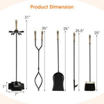  - 31 Inch 5 Pieces Hearth Fireplace Fire Tools Set - Outdoor Style Company