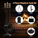  - 31 Inch 5 Pieces Hearth Fireplace Fire Tools Set - Outdoor Style Company