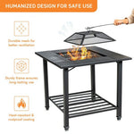  - 31 Inch Outdoor Fire Pit Dining Table with Cooking BBQ Grate - Outdoor Style Company