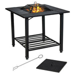  - 31 Inch Outdoor Fire Pit Dining Table with Cooking BBQ Grate - Outdoor Style Company