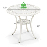  - 31.5 Inch Round Patio Dining Table for 4 Cast Aluminum with 2 - Inch Umbrella Hole - Outdoor Style Company