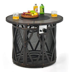  - 32 Inch 30000BTU Fire Pit Table with Fire Glasses and PVC Cover - Outdoor Style Company