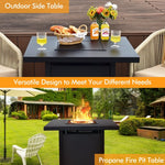  - 32 Inch 40000 BTU Propane Fire Pit Table with Lid and Fire Glass - Outdoor Style Company