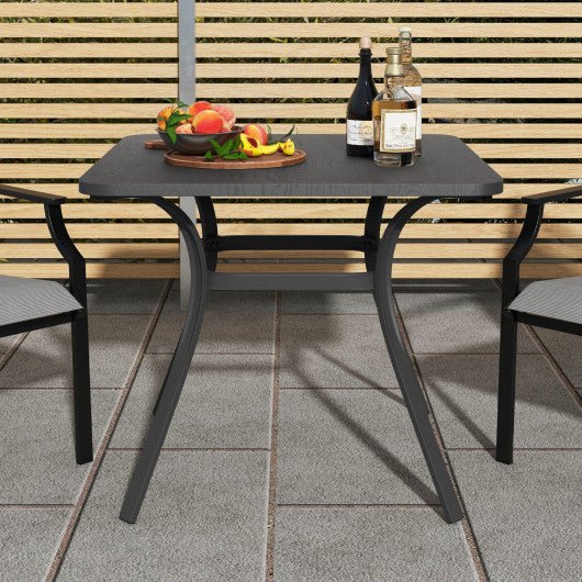  - 32 Inch Patio Dining Table Metal Square Table for Dining with 4 Curved Legs - Outdoor Style Company