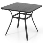  - 32 Inch Patio Dining Table Metal Square Table for Dining with 4 Curved Legs - Gray - Outdoor Style Company