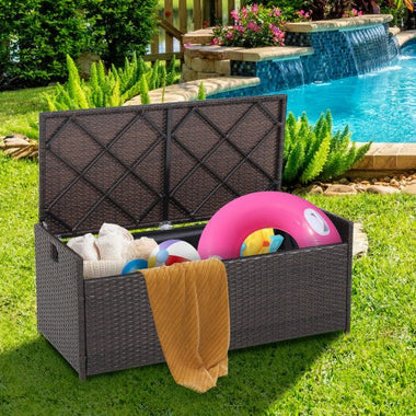  - 34 Gallon Patio Storage Bench with Seat Cushion and Zippered Liner - Outdoor Style Company