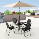  - 34 Inch Patio Dining Table with 1.5 inch Umbrella Hole for Garden - Outdoor Style Company