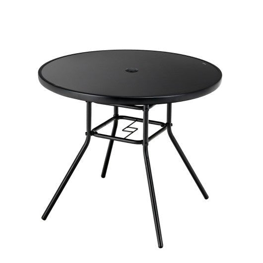  - 34 Inch Patio Dining Table with 1.5 inch Umbrella Hole for Garden - Outdoor Style Company