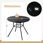  - 34 Inch Patio Dining Table with 1.5 inch Umbrella Hole for Garden - Outdoor Style Company