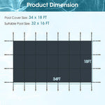  - 34 x 18 Feet Safety Pool Cover Fits 32 x16 Feet Inground Swimming Pools - Outdoor Style Company