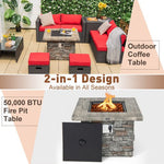  - 34.5 Inch Square Propane Gas Fire Pit Table with Lava Rock and PVC Cover - Outdoor Style Company