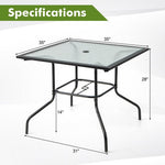  - 35 x 35 Inch Patio Dining Table with 1.5 Inch Umbrella Hole without Umbrella - Outdoor Style Company