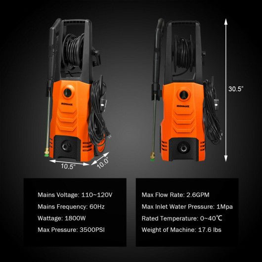  - 3500PSI Electric Pressure Washer with Wheels - Outdoor Style Company