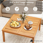  - 35.5 Inches Patio Solid Acacia Wood Coffee Table Side Table - Outdoor Style Company