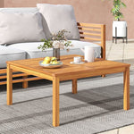  - 35.5 Inches Patio Solid Acacia Wood Coffee Table Side Table - Outdoor Style Company