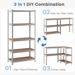  - 35.5 x 71 Inch Adjustable 5 - Layer 2000 lbs Capacity Tool Shelf - Outdoor Style Company