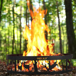  - 36 Inch Metal Fire Pit Ring Deer with Extra Poker Bonfire Liner for Campfire - Outdoor Style Company