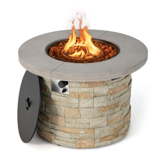  - 36 Inch Propane Gas Fire Pit Table with Lava Rock and PVC cover - Outdoor Style Company