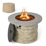  - 36 Inch Propane Gas Fire Pit Table with Lava Rock and PVC cover - Outdoor Style Company