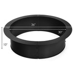  - 36 inch Round Steel Fire Pit Ring Line for Outdoor Backyard - Outdoor Style Company