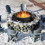  - 36 inch Round Steel Fire Pit Ring Line for Outdoor Backyard - Outdoor Style Company