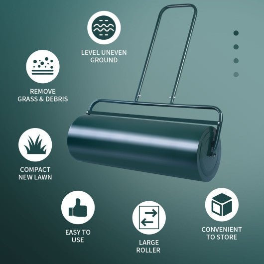  - 36 x 12 Inch Tow Lawn Roller Water Filled Metal Push Roller - Outdoor Style Company