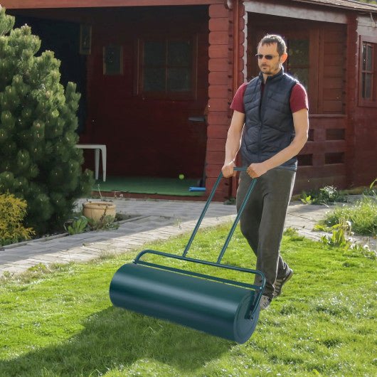 - 36 x 12 Inch Tow Lawn Roller Water Filled Metal Push Roller - Outdoor Style Company