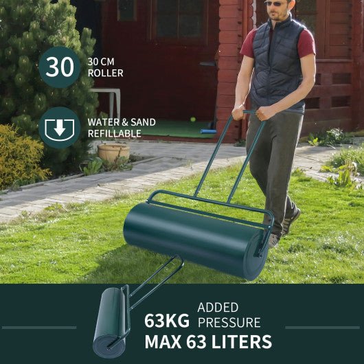  - 36 x 12 Inch Tow Lawn Roller Water Filled Metal Push Roller - Outdoor Style Company