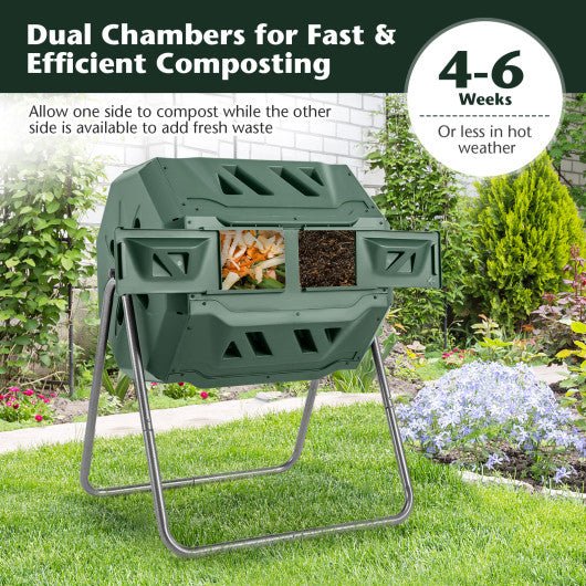  - 360° Rotatable Tumbling Composter with 2 Sliding Doors - Outdoor Style Company