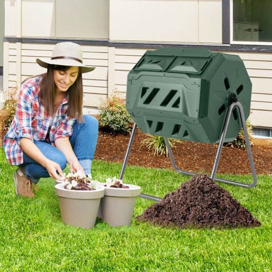  - 360° Rotatable Tumbling Composter with 2 Sliding Doors - Outdoor Style Company