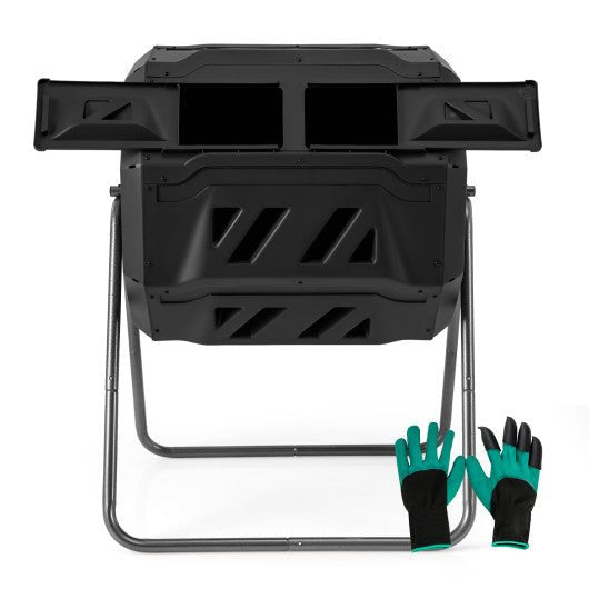  - 360° Rotatable Tumbling Composter with 2 Sliding Doors - Outdoor Style Company