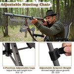  - 360° Swivel Portable Hunting Chair with Adjustable Legs and Armrests - Outdoor Style Company