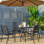  - 37 Inch Square Patio Dining Table with Umbrella Pole Hole - Outdoor Style Company