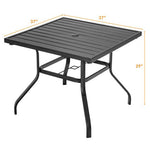  - 37 Inch Square Patio Dining Table with Umbrella Pole Hole - Outdoor Style Company