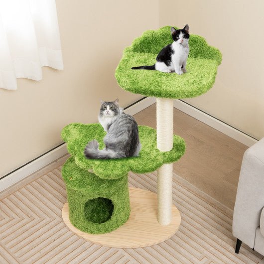  - 38 Inch Cute Cat Tree for Indoor Cats with Fully Wrapped Sisal Scratching Posts - Outdoor Style Company